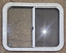 Used White Radius Opening Window : 26 1/2" W x 20 1/2" H x 1 1/4" D - Young Farts RV Parts