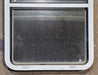 Used White Radius Opening Window : 26" W x 39 1/2" H x 1 7/8" D - Young Farts RV Parts