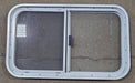 Used White Radius Opening Window : 29 1/2" W x 17 1/2" H x 1 7/8" D - Young Farts RV Parts