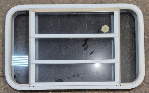 Used White Radius Opening Window : 35 1/4" W x 21 1/4" H x 1 7/8" D - Young Farts RV Parts
