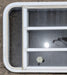 Used White Radius Opening Window : 35 1/4" W x 21 1/4" H x 1 7/8" D - Young Farts RV Parts