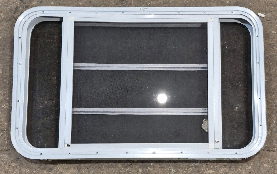 Used White Radius Opening Window : 35 1/4" W x 21 1/4" H x 1 7/8" D - Young Farts RV Parts