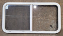 Used White Radius Opening Window : 41 1/4" W x 21 1/2" H x 1 3/4" D - Young Farts RV Parts