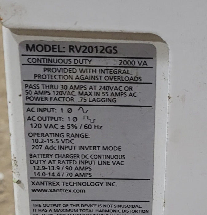 Used Xantrex 50 AMP Power Inverter - RV2012GS