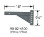 Weight Distribution Hitch Shank Equal-i-zer 90-02-4500 2" Square, 18" Shank, 18" Overall Length, 13" Rise, 3" Drop, 6 Mounting Holes - Young Farts RV Parts