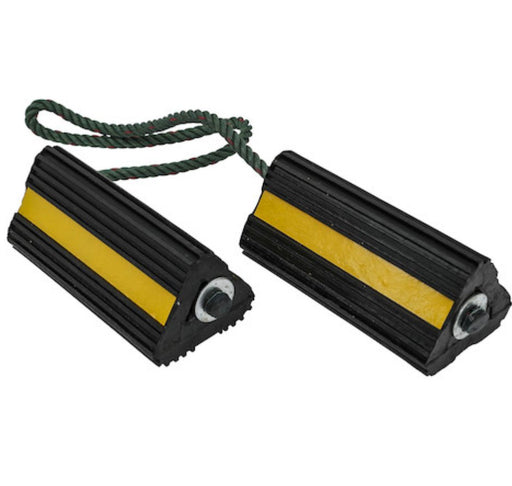 Wheel Chock Buyers Products WC24483 Black and Yellow, Rubber - Young Farts RV Parts