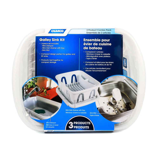 White Sink Kit with Dish Drainer, Dish Pan and Sink Mat - Young Farts RV Parts