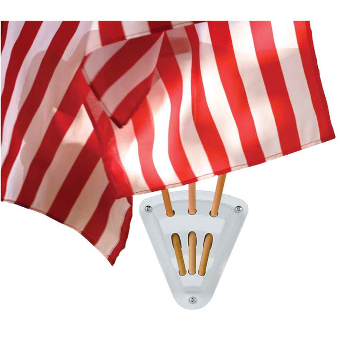 White Triple Flag Holder - Young Farts RV Parts