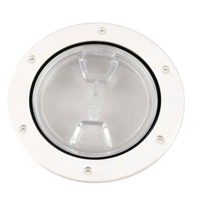 Buy Beckson Marine DP40-W-C 4" Clear Center Screw-Out Deck Plate - White -