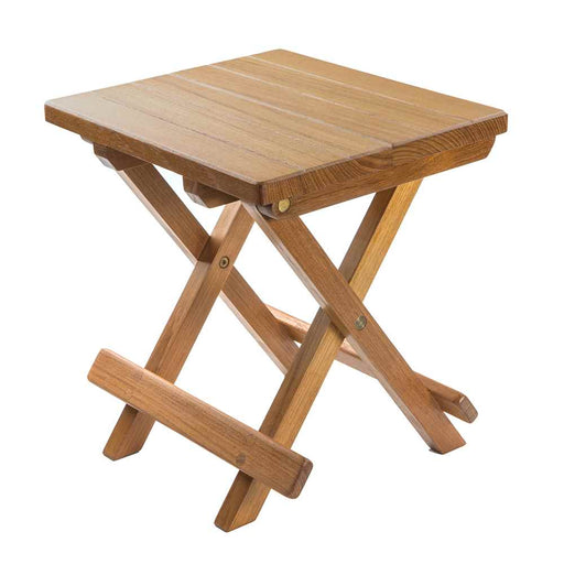 Buy Whitecap 60034 Teak Grooved Top Fold-Away Table/Stool - Marine