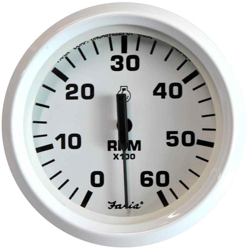 Buy Faria Beede Instruments 33103 Dress White 4" Tachometer - 6000 RPM