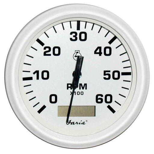 Buy Faria Beede Instruments 33132 Dress White 4" Tachometer w/Hourmeter -