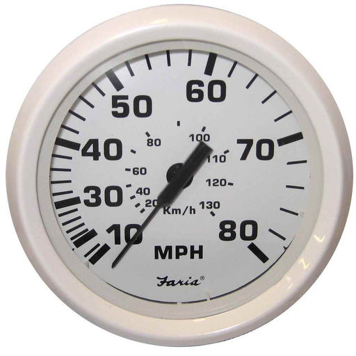Buy Faria Beede Instruments 33113 Dress White 4" Speedometer - 80MPH
