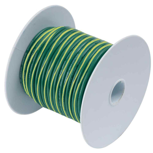 Buy Ancor 109302 Green w/Yellow Stripe 10 AWG Tinned Copper Wire - 25' -