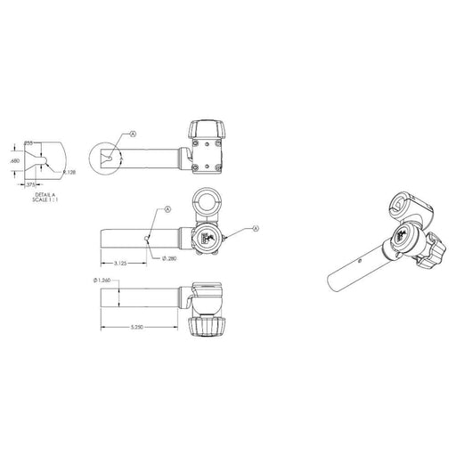 Buy TACO Marine T10-3000-7 ShadeFin Adjustable Clamp-On Pipe Mount - Boat