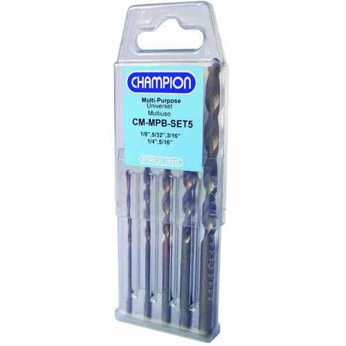 Buy Champion CMMPBSET5 5 Pces Multi-Purpose Drill Set - Unassigned