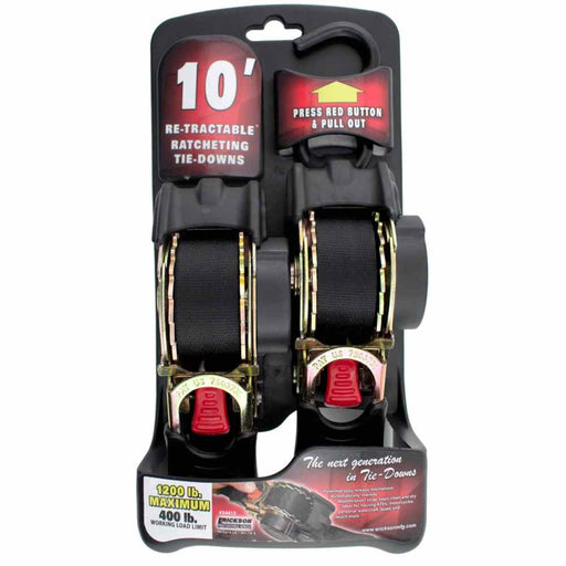Buy Erickson 34415 2- Pack 1"X10' 1200 Lb Re-Tractable Ratchet Tie Downs