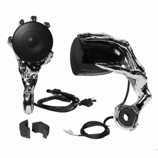 Buy Boss PHANTOM900 3" Chrome Motorcycle Skeleton Hand Speakers 600W -