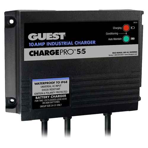Buy Groco 28210 10AMP - 12/24V 2 Bank 120V Input On-Board Battery Charger