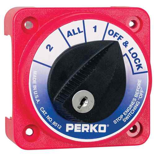 Buy Perko 8512DP Compact Medium Duty Battery Selector Switch w/Key Lock -