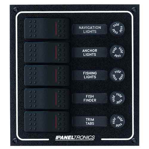 Buy Paneltronics 9960007B Waterproof DC 5 Position Lighted Rocker & Fuse -