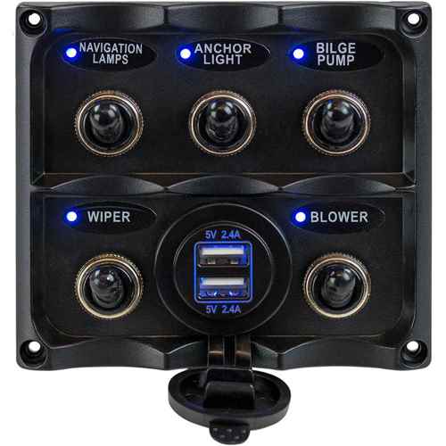 Buy Sea-Dog 424617-1 Water Resistant Toggle Switch Panel w/USB Power