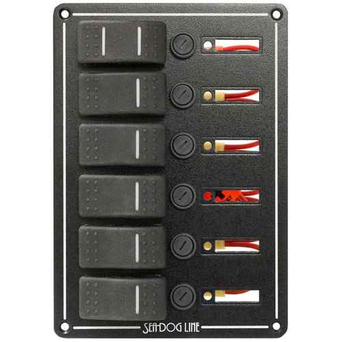 Buy Sea-Dog 425160-1 Rocker Switch Panel - 6 Circuit - Marine Electrical