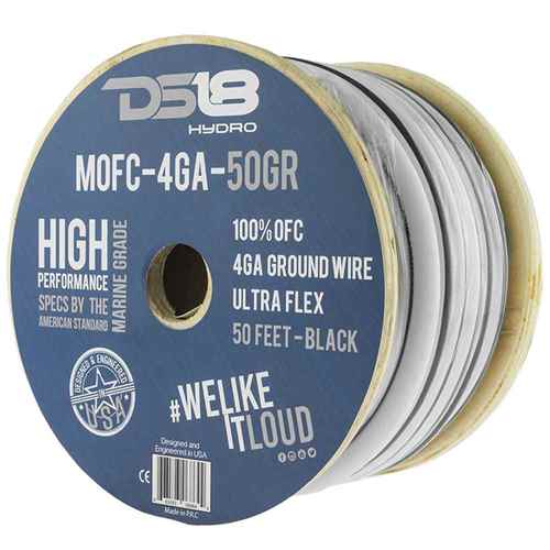Buy DS18 MOFC4GA50G HYDRO Marine Grade OFC Ground Wire 4 GA - 50' Roll -