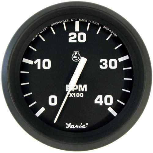 Buy Faria Beede Instruments 32842 Euro Black 4" Tachometer - 4000 RPM