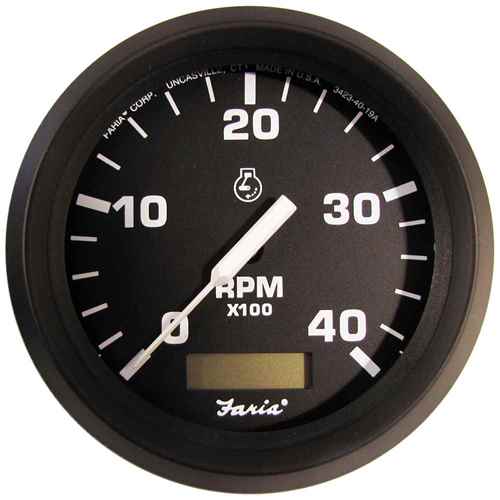 Buy Faria Beede Instruments 32834 Euro Black 4" Tachometer w/Hourmeter