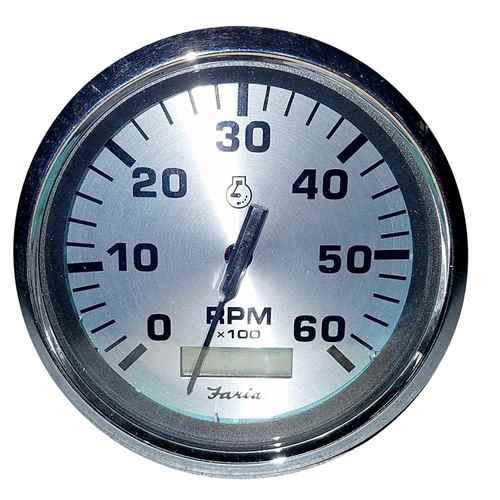 Buy Faria Beede Instruments 36032 Spun Silver 4" Tachometer w/Hourmeter