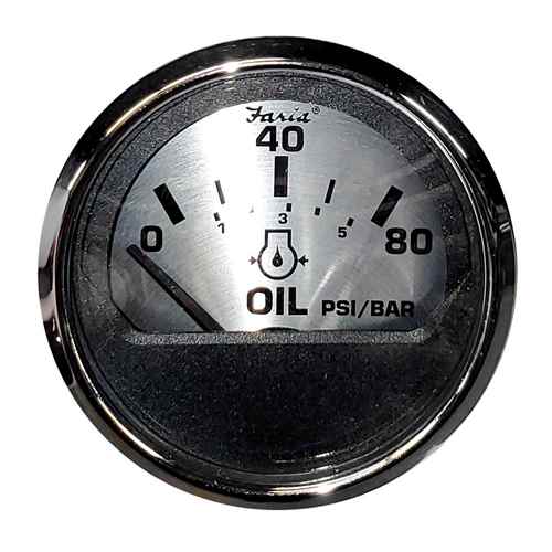 Buy Faria Beede Instruments 16002 Spun Silver 2" Oil Pressure Gauge -