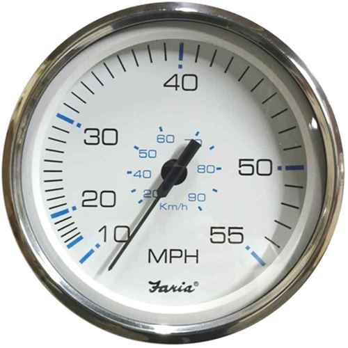Buy Faria Beede Instruments SE9504 Chesapeake White SS 5" Speedometer 55