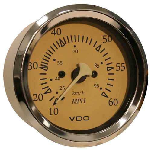 Buy VDO 260-12279 Allentare Teak 60MPH 3-3/8" (85mm) Pitot Speedometer -