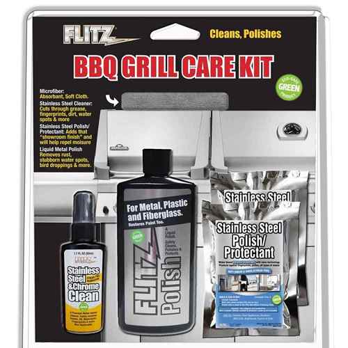 Buy Flitz BBQ 41504 BBQ Grill Care Kit w/Liquid Metal Polish, Stainless