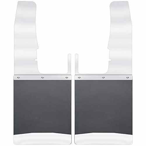 Mud Flaps Kick Back Mud Flaps Front 12" Wide - Stainless Steel Top and Weight