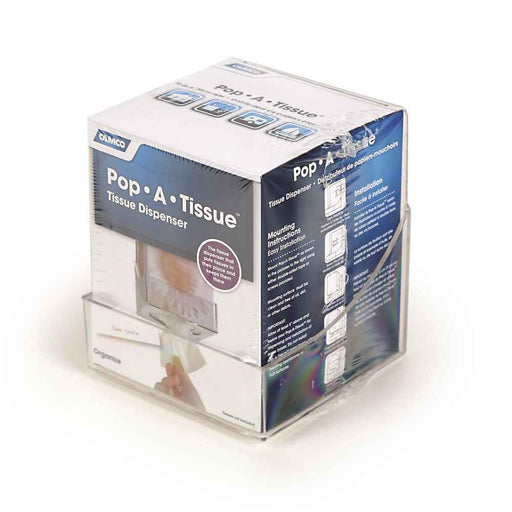Pop-A-Tissue- Tisssue Box Holder- Mounts to Walls and Cabinets, Dispenses Tissue and Holds Tissue Boxes Upward or Downward- Perf