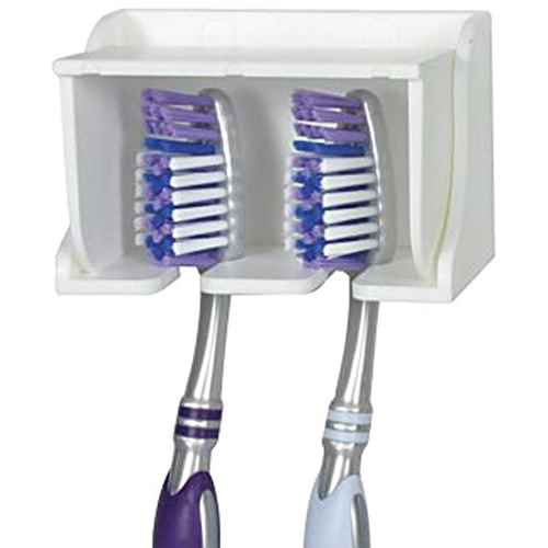 White Pop-A-Toothbrush Wall Mounted Toothbrush Holder