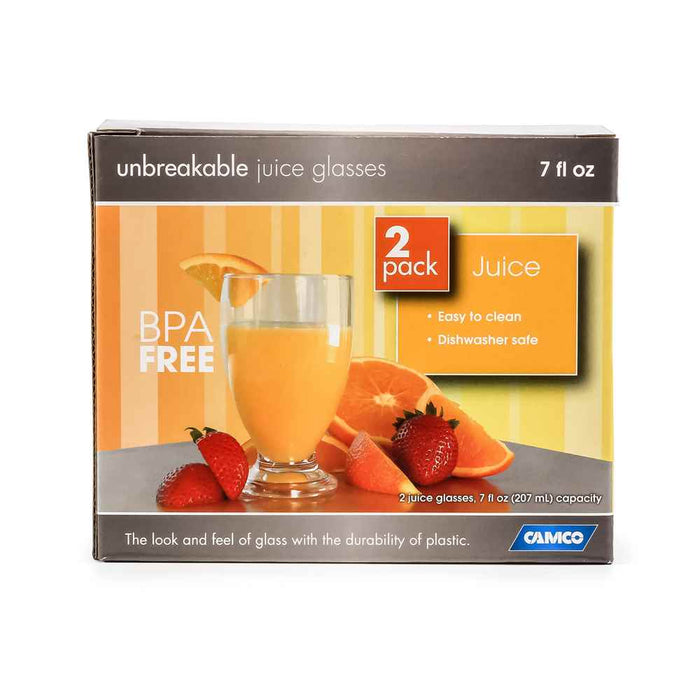 Unbreakable Travel Juice Glass 7 Ounce Set of 2