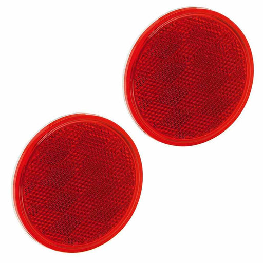 Reflector 3-3/16" Round Adhesive Mount Red 