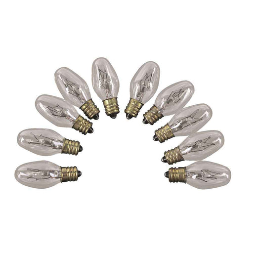 Replacement C7 1/2 Clear Patio Light Bulb - Pack of 10