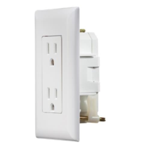 White Dual Outlet w/Cover Plate 