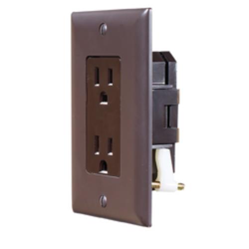 Brown Dual Outlet w/Cover Plate 