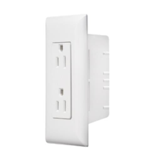White Dual Outlet With Cover Plate 