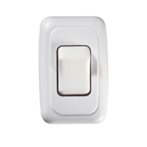 Contoured On/Off Switch In Plate White Single 