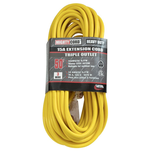 15A 14/3 50Ft Triple Outlet Cord 