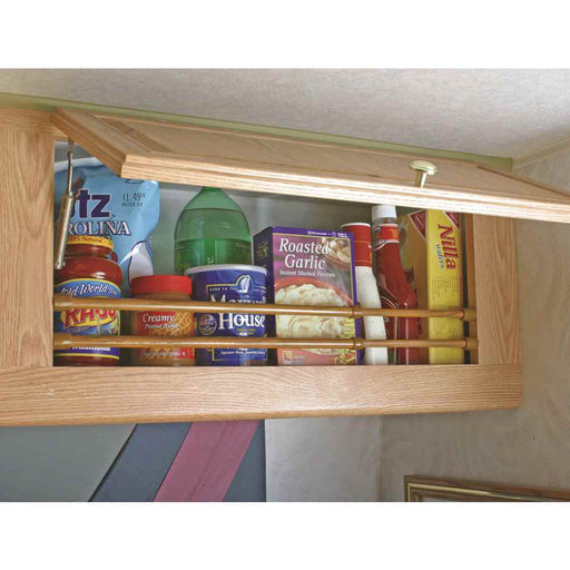 28" RV Refrigerator Bars Extend 16"-28" Oak 3 Pack