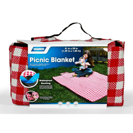 Picnic Blanket (51" x 59", Red/White)