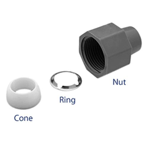 1/4Id Nut/Ring/Cone 