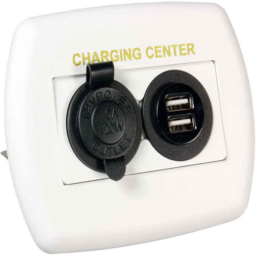 12V/USB Charging Center White 
